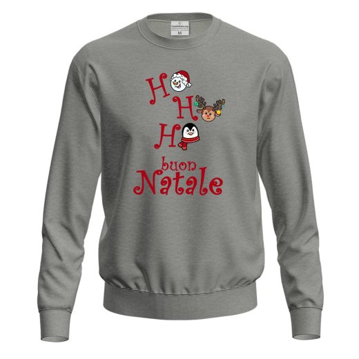 Felpa maglia unisex a maniche lunghe stampa natalizia Xmas buon Natale uomo donna