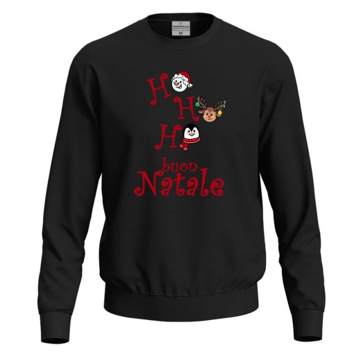 Felpa maglia unisex a maniche lunghe stampa natalizia Xmas buon Natale uomo donna