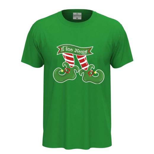 T-shirt natalizia uomo con disegno a tema festivo personalizzabile, ideale per le festività