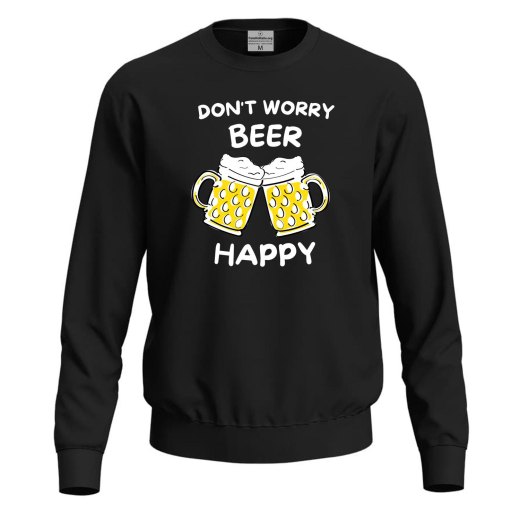 Felpa maglia unisex per barista BEER HAPPY birra birreria divertente uomo donna
