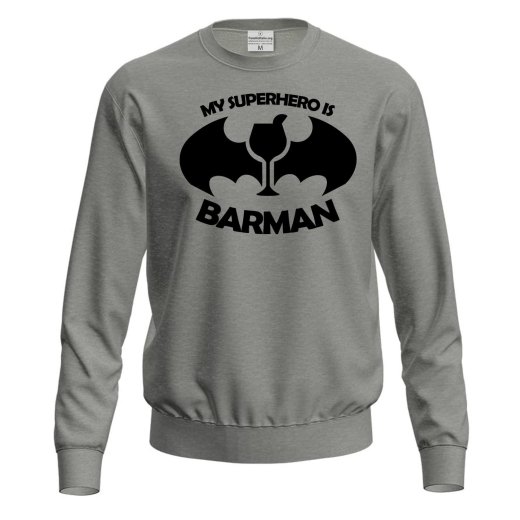 Felpa maglia con stampa BARMAN unisex per barista moda lavoro caffe' vineria birreria idea regalo uomo donna