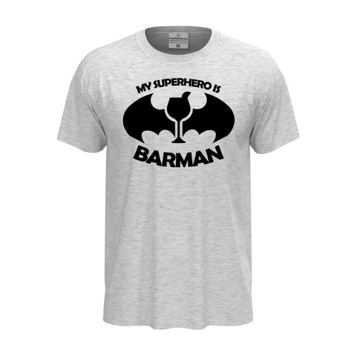 T-shirt maglia mezza manica con Stampa DTF BARMAN cartoni personaggi fumetti bar caffetteria idea regalo