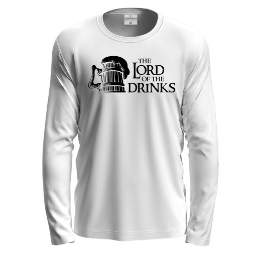 T-shirt classica a manica lunga con stampa Lord of the Drinks bar idea regalo uomo