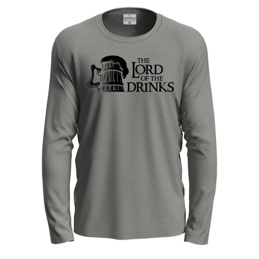 T-shirt classica a manica lunga con stampa Lord of the Drinks bar idea regalo uomo