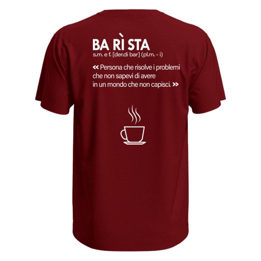 T-shirt classica mezza manica con stampa DTF Barista Definizione idea regalo uomo donna