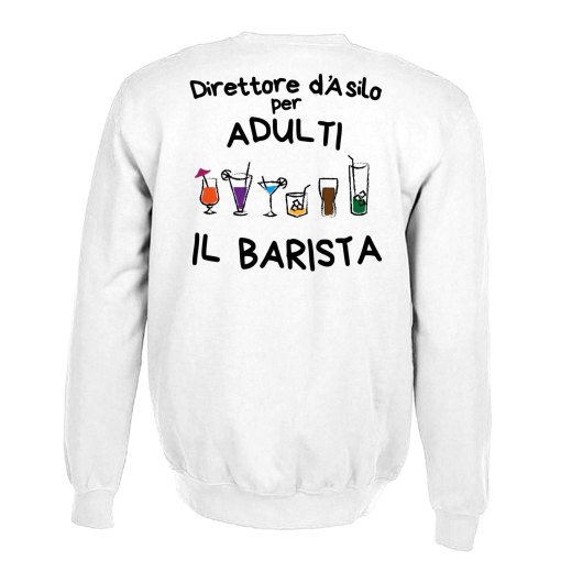 Felpa maglia con stampa spiritosa barman birreria barista bar enologo lavoro idea regalo uomo donna