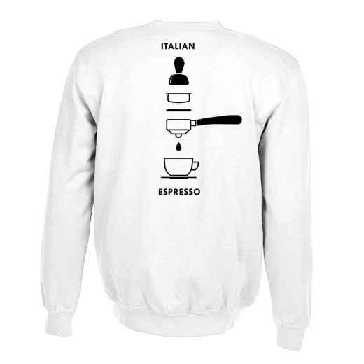 Felpa maglia unisex per barista con stampa ITALIAN ESPRESSO bar caffetteria abbigliamento caffe' idea regalo uomo donna