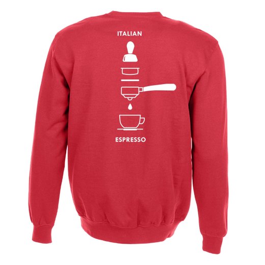 Felpa maglia unisex per barista con stampa ITALIAN ESPRESSO bar caffetteria abbigliamento caffe' idea regalo uomo donna