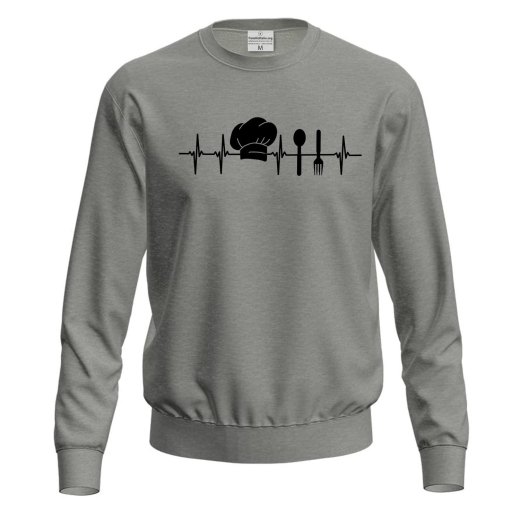 Felpa unisex cuoco con stampa "Battito da cuoco" idea regalo uomo donna ristorante chef