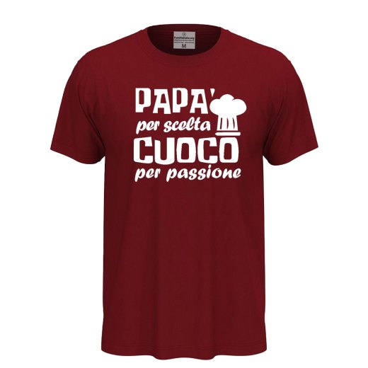 T-shirt classica mezza manica con stampa DTF Papa' Cucina festa del papa' chef cuoco maglia