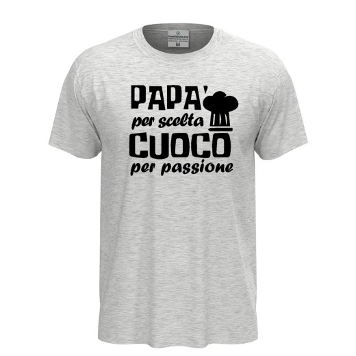 T-shirt classica mezza manica con stampa DTF Papa' Cucina festa del papa' chef cuoco maglia