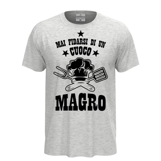 T-shirt maglia mezza manica con stampa DTF "Cuoco Magro" ristorante bar pizzeria abiti da lavoro idea regalo