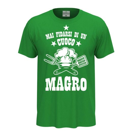 T-shirt maglia mezza manica con stampa DTF "Cuoco Magro" ristorante bar pizzeria abiti da lavoro idea regalo