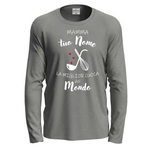 T-shirt a Manica Lunga Personalizzabile "Mamma la Miglior Cuoca" con Stampa DTF  Idea Regalo festa della mamma