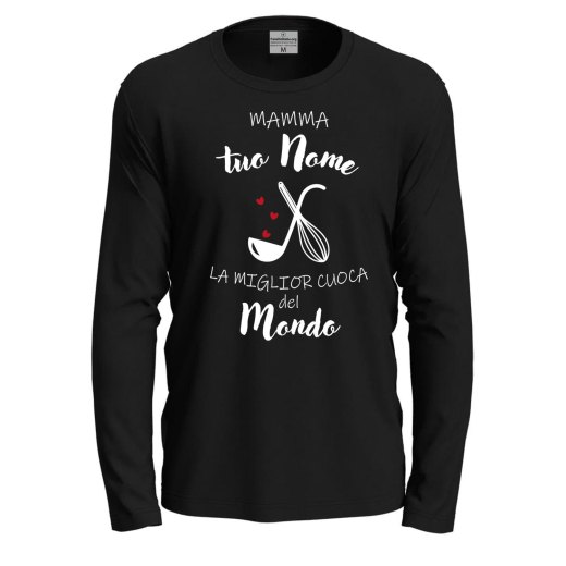 T-shirt a Manica Lunga Personalizzabile "Mamma la Miglior Cuoca" con Stampa DTF  Idea Regalo festa della mamma