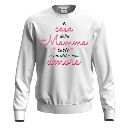 Felpa maglia stampa DTF condito con amore regalo festa della mamma