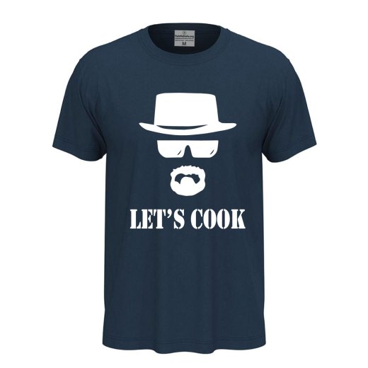 T-shirt classica a manica corta con stampa DTF "LET'S COOK" cuoco bar regalo chef divertente