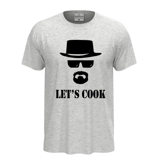 T-shirt classica a manica corta con stampa DTF "LET'S COOK" cuoco bar regalo chef divertente
