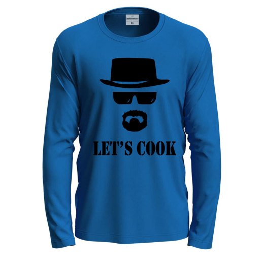 T-shirt a manica lunga con stampa DTF LET'S COOK Abbigliamento cuoco cucina grill festa