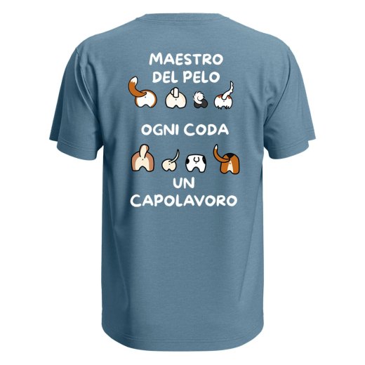 T-shirt classica a manica corta con stampa DTF "MAESTRO DEL PELO" - per tolettatori o veterinari dogsitter barbieri umorismo