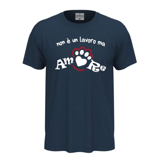 T-shirt classica a manica corta con stampa NON E' UN LAVORO MA AMORE toelettatori veterinari idea regalo