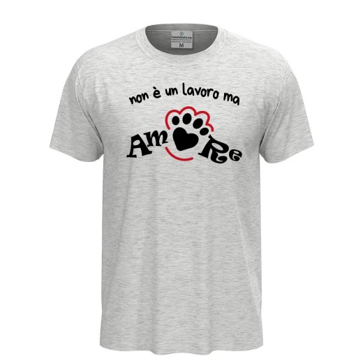 T-shirt classica a manica corta con stampa NON E' UN LAVORO MA AMORE toelettatori veterinari idea regalo