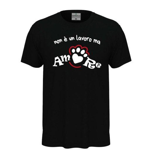 T-shirt classica a manica corta con stampa NON E' UN LAVORO MA AMORE toelettatori veterinari idea regalo