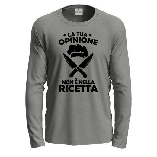 T-shirt con stampa DTF "LA TUA OPINIONE NON è NELLA RICETTA" - un'idea regalo divertente e originale