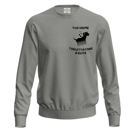 Felpa maglia stampa DTF "toelettatore d'elite" lavoro toelettatura cani gatti animali moda