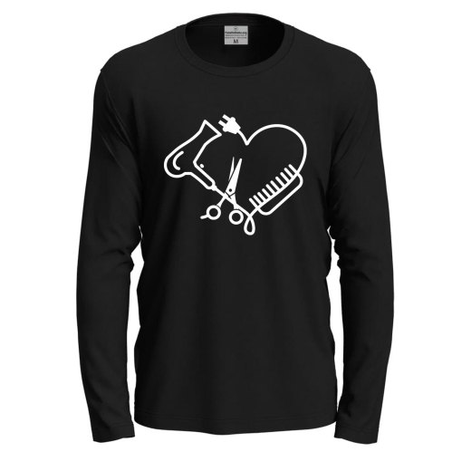 T-Shirt a Manica Lunga Parrucchiere "Hair Stylist" per Barbieri  Parrucchieri pettine phon Hairstylist