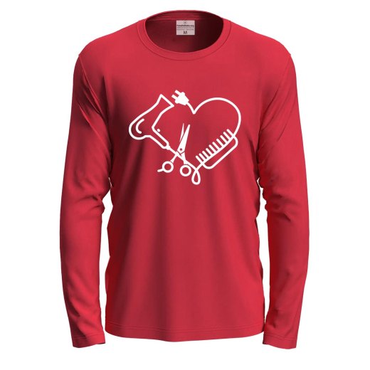 T-Shirt a Manica Lunga Parrucchiere "Hair Stylist" per Barbieri  Parrucchieri pettine phon Hairstylist