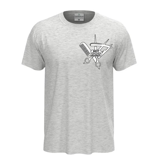 T-shirt classica unisex a manica corta con stampa DTF di qualità "BEST BARBER" , idea regalo per parrucchieri e barbieri.