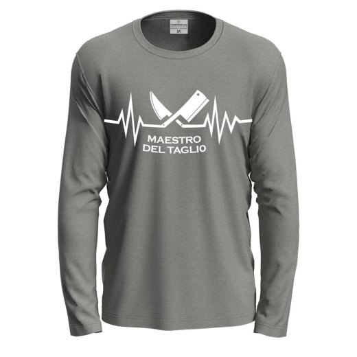 T-shirt a manica lunga con stampa DTF "MAESTRO DEL TAGLIO", un'idea regalo originale e divertente per macellai