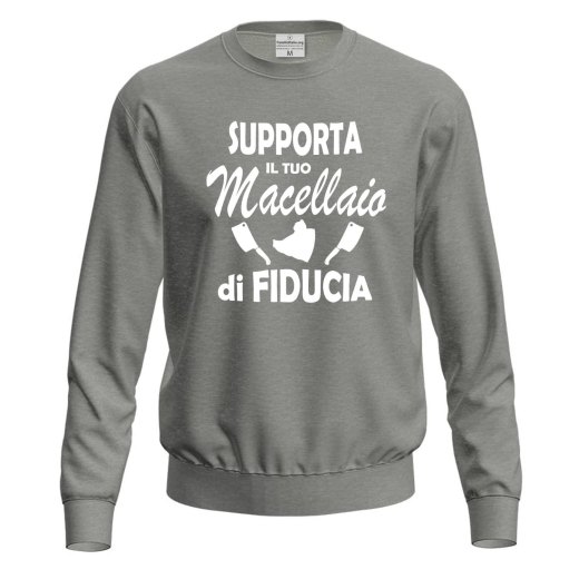 Felpa con stampa digitale DTF "SUPPORTA IL TUO MACELLAIO", idea regalo  per macellai