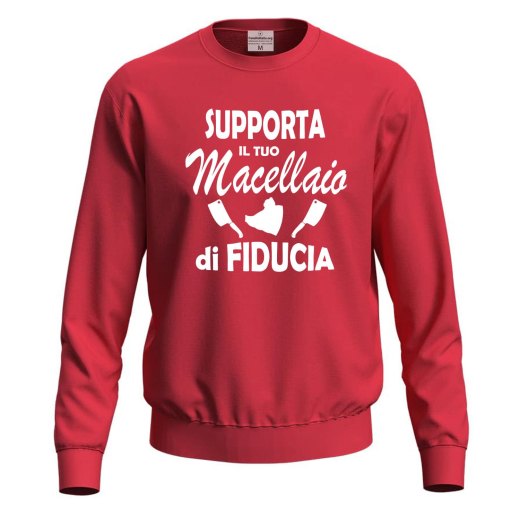 Felpa con stampa digitale DTF "SUPPORTA IL TUO MACELLAIO", idea regalo  per macellai