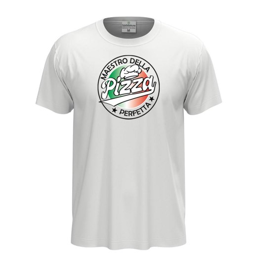 T-shirt classica unisex a manica corta con stampa DTF "MAESTRO DELLA PIZZA", per pizzaioli, cuochi e amanti della pizza
