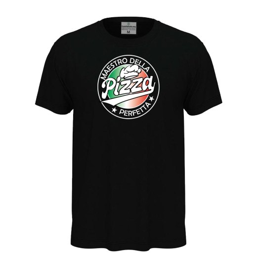 T-shirt classica unisex a manica corta con stampa DTF "MAESTRO DELLA PIZZA", per pizzaioli, cuochi e amanti della pizza