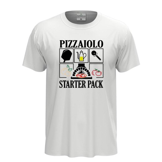 T-shirt classica unisex a manica corta con stampa, per pizzaioli, cuochi e amanti della pizza divertente