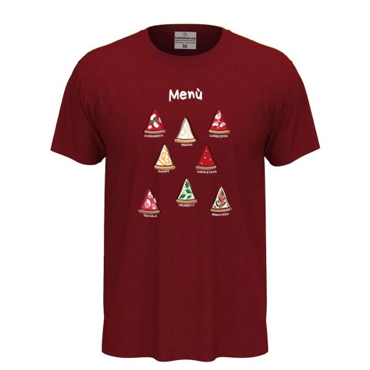 T-shirt classica unisex a manica corta con stampa DTF"MENU' PIZZA", divertente  pizza pizzeria pizzaioli ristorante cibo cucina