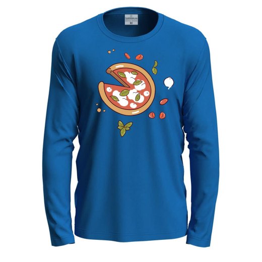 T-shirt a manica lunga con stampa DTF "PIZZA", idea regalo per amanti della pizza