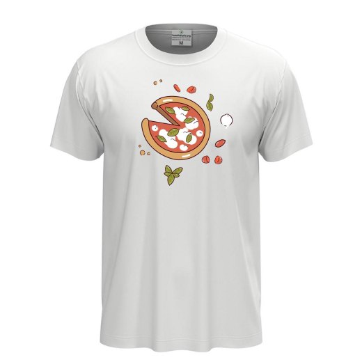 T-shirt classica unisex a manica corta con stampa DTF "PIZZA", idea regalo per amanti della pizza