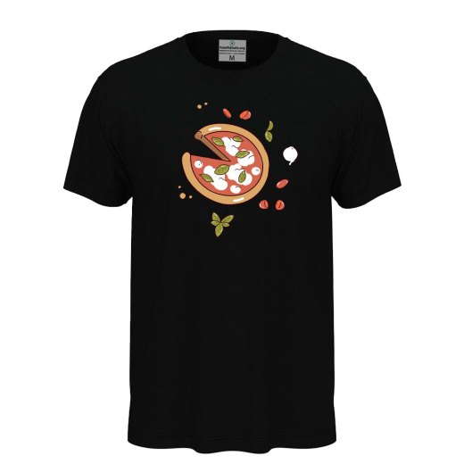 T-shirt classica unisex a manica corta con stampa DTF "PIZZA", idea regalo per amanti della pizza