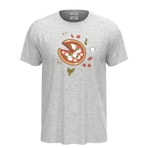 T-shirt classica unisex a manica corta con stampa DTF "PIZZA", idea regalo per amanti della pizza