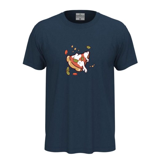 T-shirt classica unisex a manica corta con stampa DTF "FETTA DI PIZZA", idea regalo per amanti della pizza