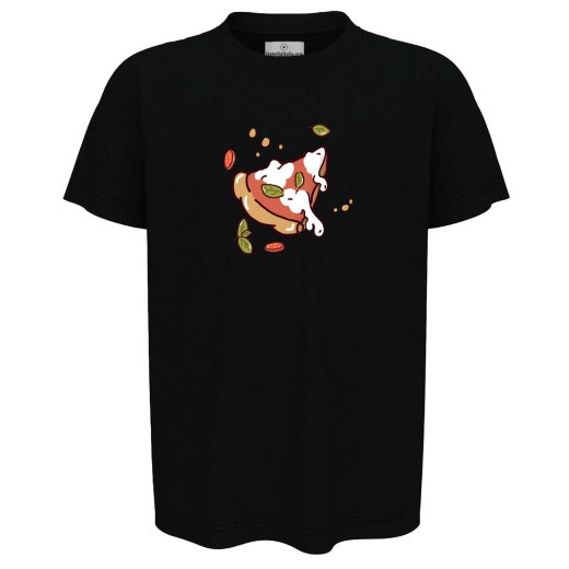 T-shirt bambino mezza manica con "FETTA DI PIZZA", idea regalo per amanti della pizza