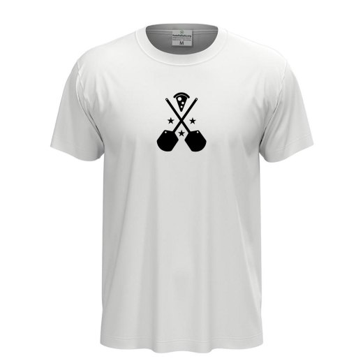 T-shirt classica unisex a manica corta con stampa DTF "LOGO PIZZA", idea regalo per amanti della pizza