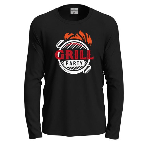 T-shirt a manica lunga con stampa DTF carne barbecue idea regalo per cuochi o amanti della griglia