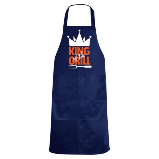 Grembiule da cucina con stampa DTF "KING OF THE GRILL" simpatica idea regalo per cuochi o amanti della griglia
