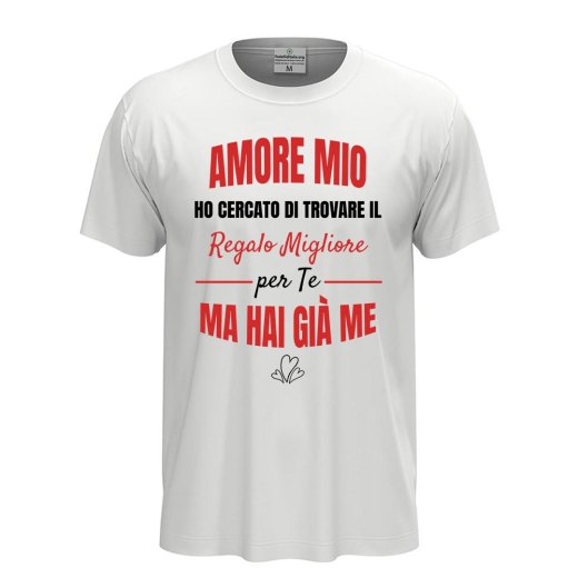 T-shirt classica unisex a manica corta con stampa "REGALO MIGLIORE PER TE" simpatica idea regalo compleanno