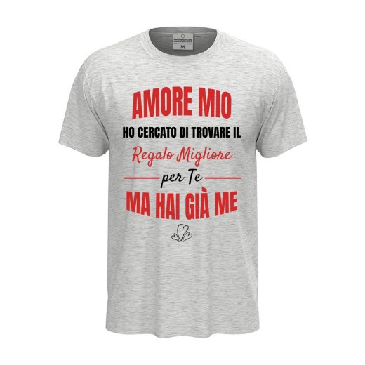 T-shirt classica unisex a manica corta con stampa "REGALO MIGLIORE PER TE" simpatica idea regalo compleanno